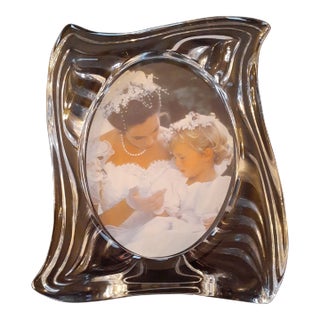 1980s Mikasa Clear Crystsl Emotion Photo Frame For Sale