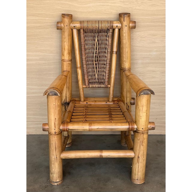 Budji Layug Style Majestic Jumbo Bamboo Pagoda Lounge Chairs For Sale - Image 4 of 18
