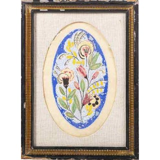 Manuel Bentes, Floral Composition, Mixed Media on Paper For Sale