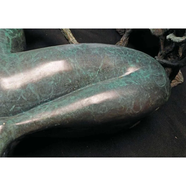 Sculpture Materials 1980s Tie Feng Jiang Bronze Sculpture "Calla Lilies" Signed Flower For Sale - Image 7 of 9