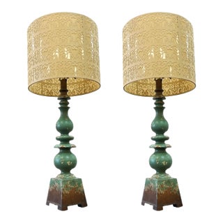 Pair of French Country Style Table Lamps For Sale