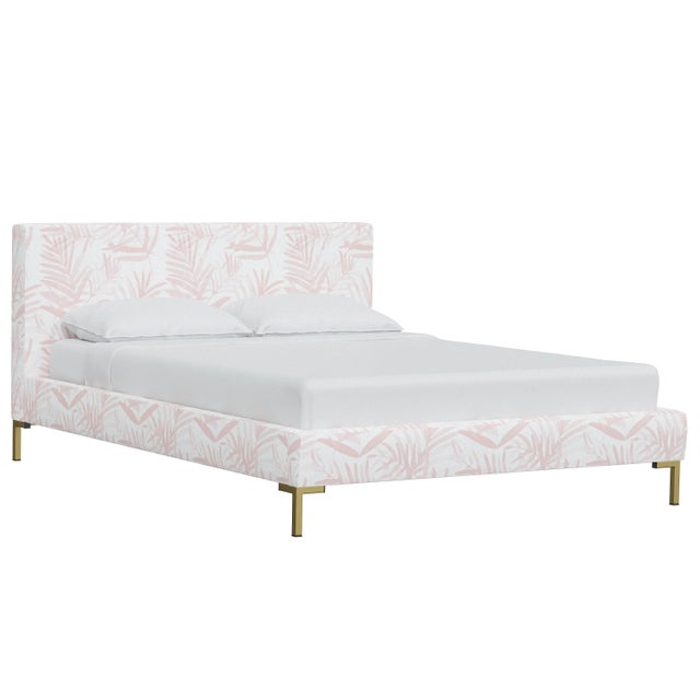 Norah Platform Bed in Blush Cali Palm, Twin For Sale In Chicago - Image 6 of 6