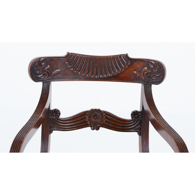 Regency Dining Chairs in Mahogany, 1920s, Set of 10 For Sale - Image 6 of 8