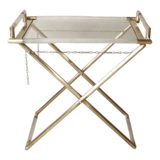 Cart in Worked Glass and Brass with Removable Tray by Barovier & Toso, 1950s For Sale