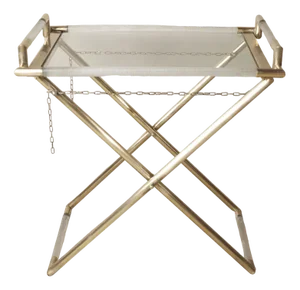 Cart in Worked Glass and Brass with Removable Tray by Barovier & Toso, 1950s