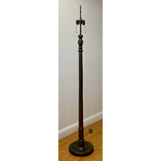 Early 20th Century Cast Bronze Floor Lamp With Neolithic Chinese Motif For Sale - Image 13 of 13