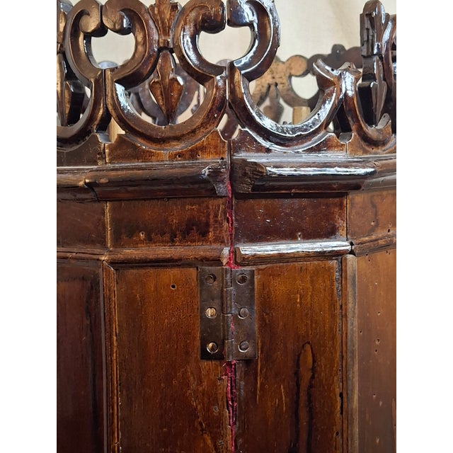Antique 19thC Italian Sephardic Torah Case Tik Hand Carved Wood J Greenstein Prov For Sale - Image 11 of 17