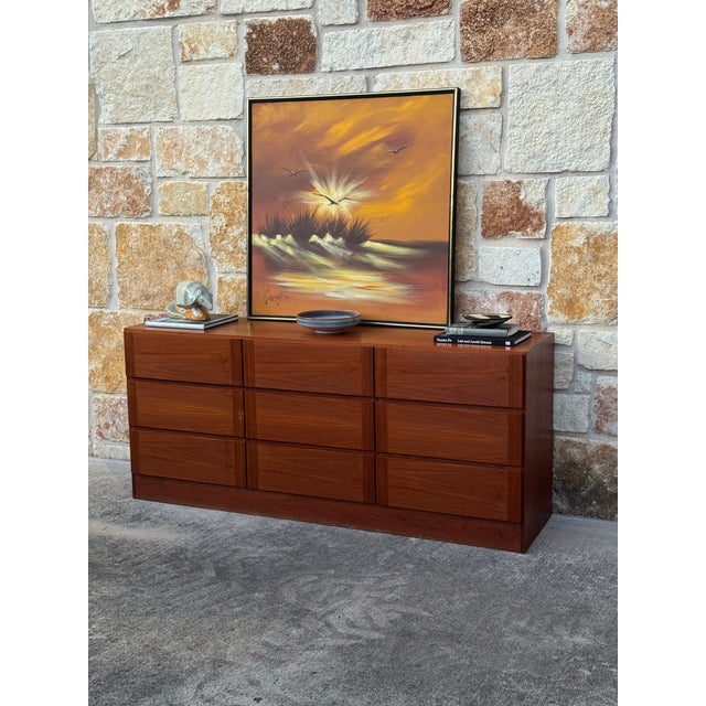 Framed Mid Century Modern Coastal Sunset Seagulls Oil Painting on Canvas Artist Signed For Sale - Image 9 of 9