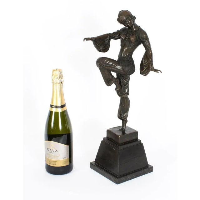 Vintage Art Deco Bronze Dancing Girl After Chiparus, Mid 20th Century For Sale - Image 14 of 16