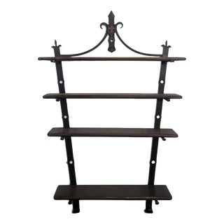 Vintage Wall Shelf in Wrought Iron For Sale