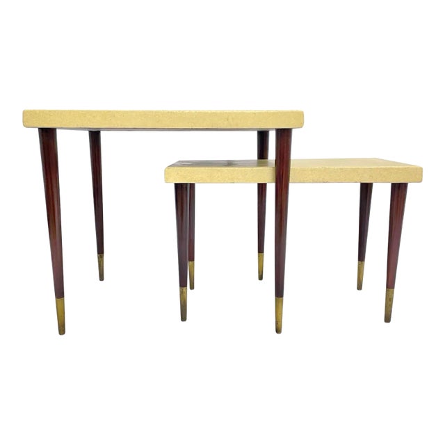 Set of Two Paul Frankl Cork Nesting Tables For Sale