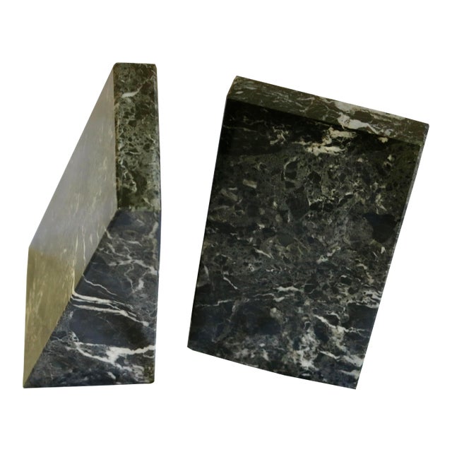 Black Marble Bookends - A Pair For Sale