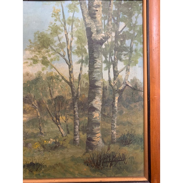 Cabin Signed "M. Mulatti" Patagonian Landscape Oil Painting For Sale - Image 3 of 5