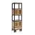 2010s Oriental Black Rim Natural Wood Narrow Storage Display Bookcase Cabinet For Sale - Image 5 of 7
