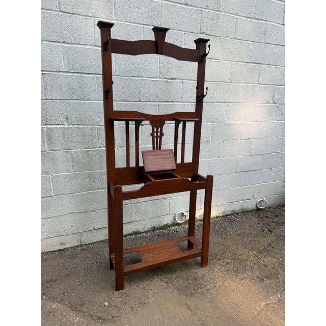 Antique Arts and Crafts Hall Tree, Umbrella Stand For Sale - Image 9 of 16