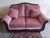 Vintage Hollywood Regency Style Carved Wood Pink Upholstered Loveseat For Sale - Image 12 of 15