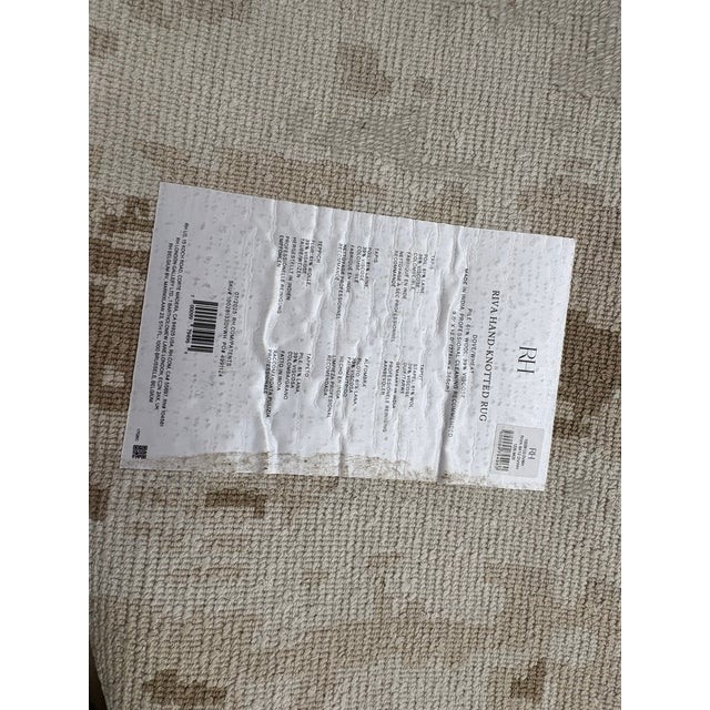 Rh Restoration Hardware Riva Hand-Knotted Rug — 9' × 12' Dove/Wheat | Wool & Viscose Blend For Sale - Image 12 of 18