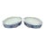 Blue + White Chinoiserie Vintage Ceramic Oval Planters, Pair For Sale