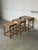 Brown Oak Floral Ceramic Tile-Top Nesting Tables Set of 3 Spindle Legs Traditional Vintage For Sale - Image 8 of 10