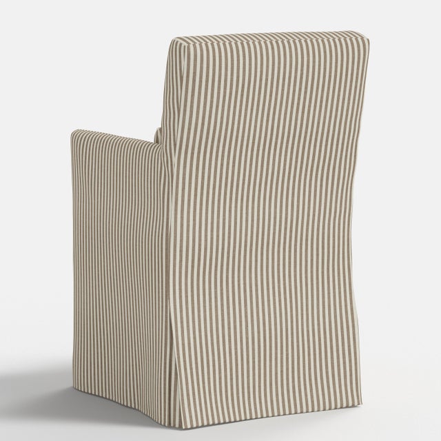 Textile Stoffer Home x Cloth & Company Slipcover for Lindy Dining Armchair in Jane Stripe Burlap For Sale - Image 7 of 8