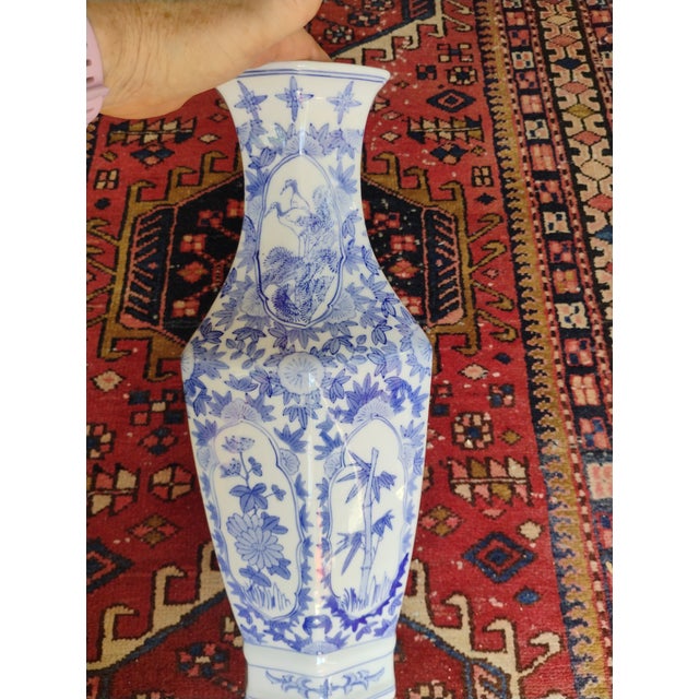 Chinese Antique Chinese Blue and White Porcelain Vase For Sale - Image 3 of 9