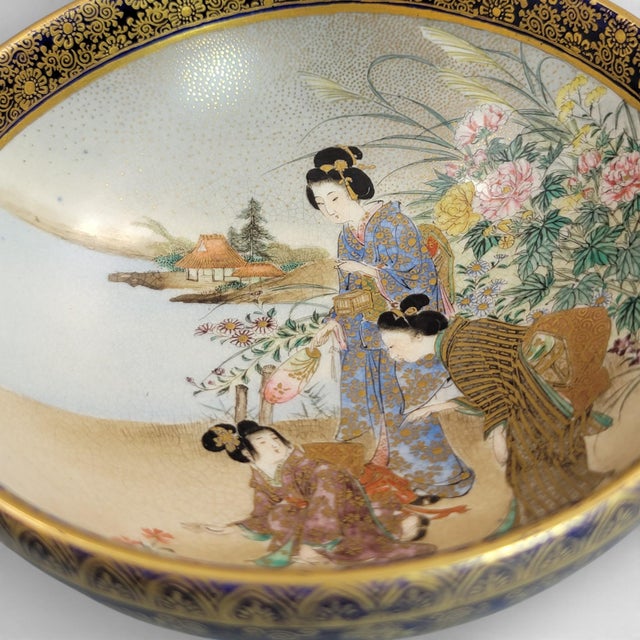 Kinkozan Kyoto Satsuma Bowl, 1880 For Sale - Image 11 of 14
