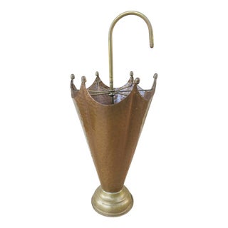 Mid-Century Hammered Copper Umbrella Stand, 1950s For Sale