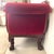 Antique American Empire Revival Mahogany Settee — Scroll Arms, Carved Paw Feet, Crimson Velvet For Sale - Image 9 of 12