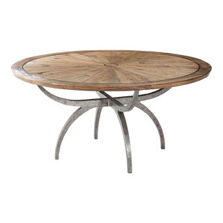 Modern Rustic Round Dining Table For Sale