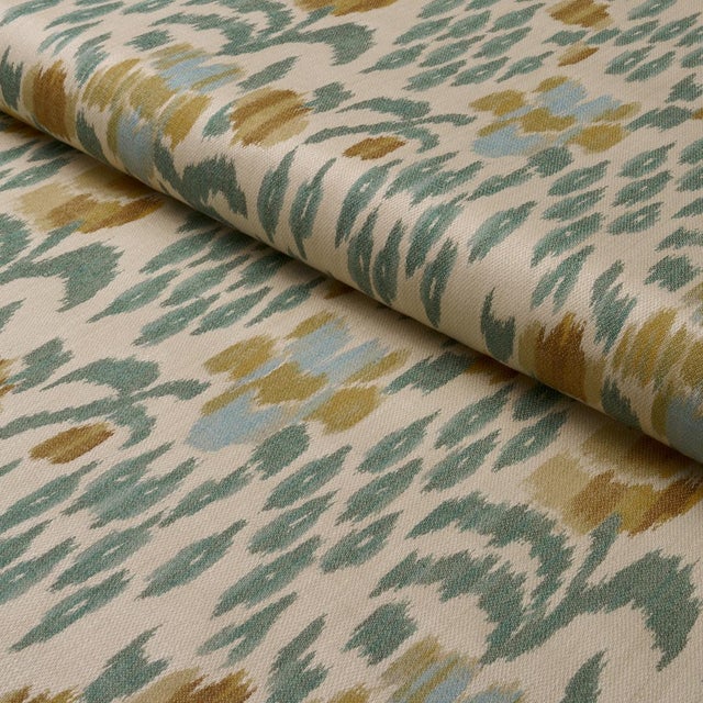 Schumacher Schumacher Leonora Warp Print Fabric In Citron For Sale - Image 4 of 5
