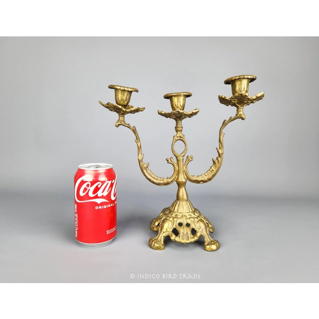 Metal 1800s Pair of French Gilt Bronze Candelabras Louis XV Style For Sale - Image 7 of 8