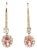 6x4mm Lever Back Padparadscha Sapphire Earrings W Natural Diamonds in 14k Gold-Set of 2 For Sale