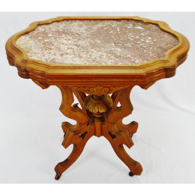 Antique Victorian Eastlake Style Marble Top Table Chairish
