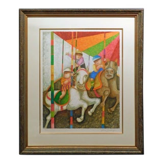 Graciela Rodo Boulanger "Tourne Manege" Hand Signed 155 Custom Frame For Sale