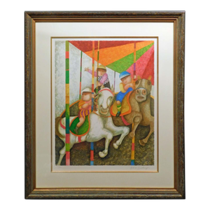Graciela Rodo Boulanger "Tourne Manege" Hand Signed 155 Custom Frame