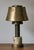 Vintage brass and marble table lamp. This table lamp features a brass shade and stem, both with the perfect patina, which...