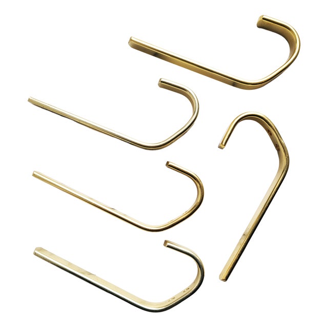 Modernist Austrian Aluminium Wall Hooks, 1950s, Set of 5 For Sale