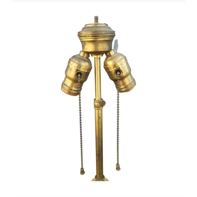 Pair of Italian Art Deco Patinated and Gilt Ornate Plaster Adjustable Height Tower Table Lamps For Sale - Image 4 of 6