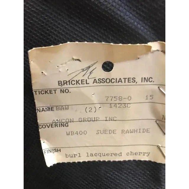 Brickel Associates Mid 20th Century Mid-Century Ward Bennett Brickel Taupe Suede Armchair For Sale - Image 4 of 5