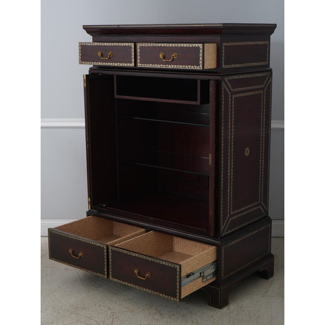 Traditional Maitland Smith Faux Book Leather Bar Unit For Sale - Image 3 of 18