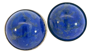 Natural Lapis Lazuli Cufflinks 14k Y Gold 40 CTW Certified, Pair