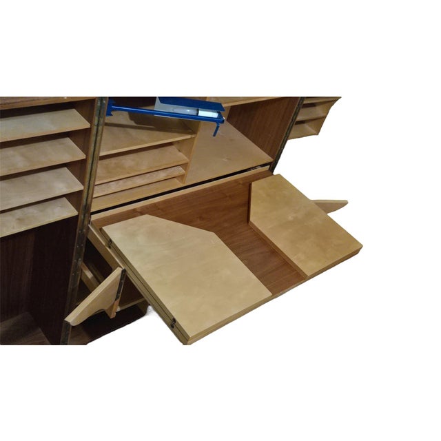 Brown 1950's "Magic Box" Folding Secretary Desk. Attributed to Mummenthaler & Meier For Sale - Image 8 of 10