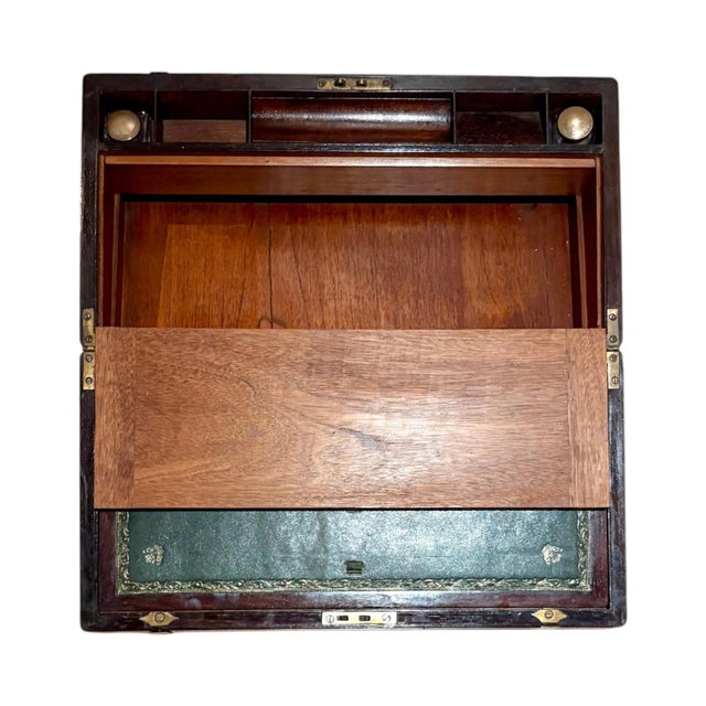 Large Victorian Mahogany Writing Slope For Sale - Image 13 of 18