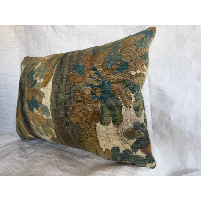 Baroque 17th Century Brussels Tapestry Pillow With Botanical Pattern For Sale - Image 3 of 7