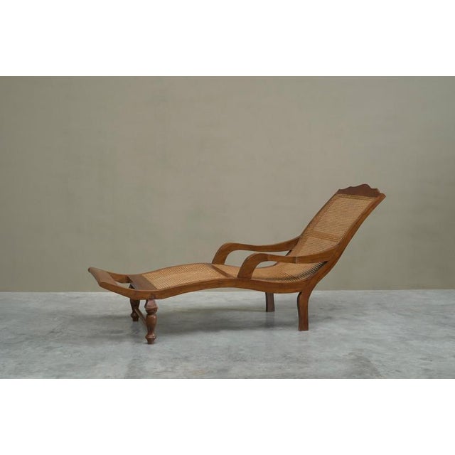 Sculptural Colonial Chaise Lounge in Wood and Webbing, 1930s For Sale - Image 13 of 15