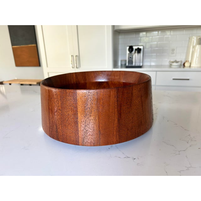 Dansk Designs Vintage Dansk Large Circular Teak Salad or Fruit Bowl For Sale - Image 4 of 7