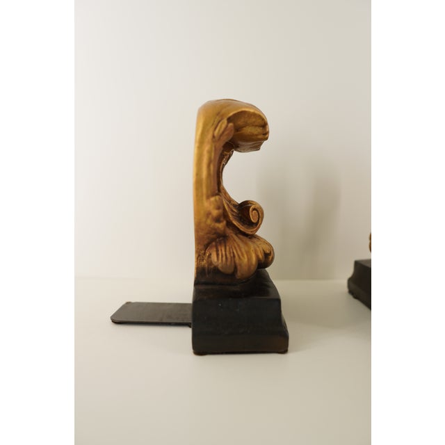 Gold 1990s Italian Hollywood Regency Borghese Gold Baroque Bookends For Sale - Image 8 of 18