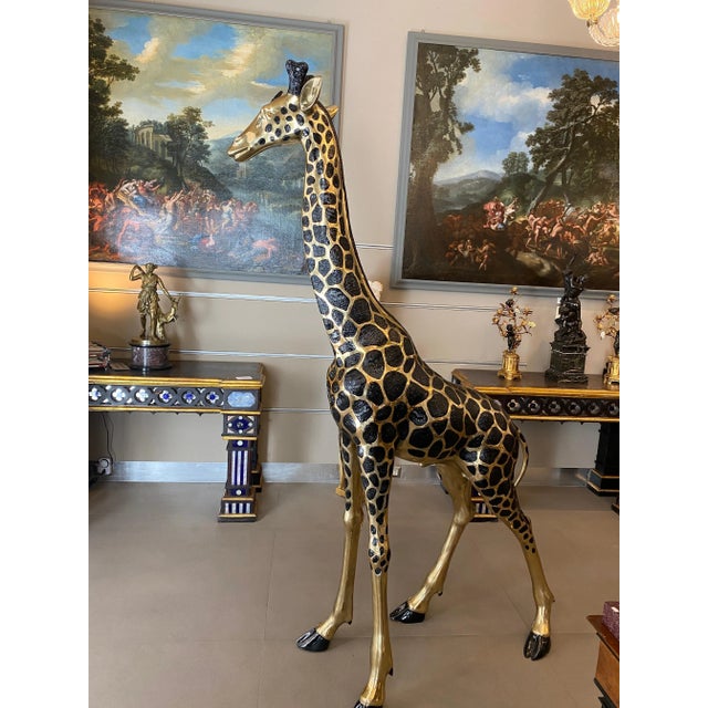 Large Brass Giraffe Figurines, 1990s, Set of 2 For Sale - Image 3 of 11