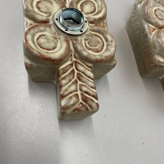 Vintage Ceramic Fat Lava Wall Lights from Pan Ceramics, Germany, 1970s, Set of 2 For Sale - Image 11 of 16