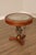Decorative Round Accent Table Of Unknown Maker. Featuring A Circular Glass Insert Top Set Within A Wood Frame. Supported...